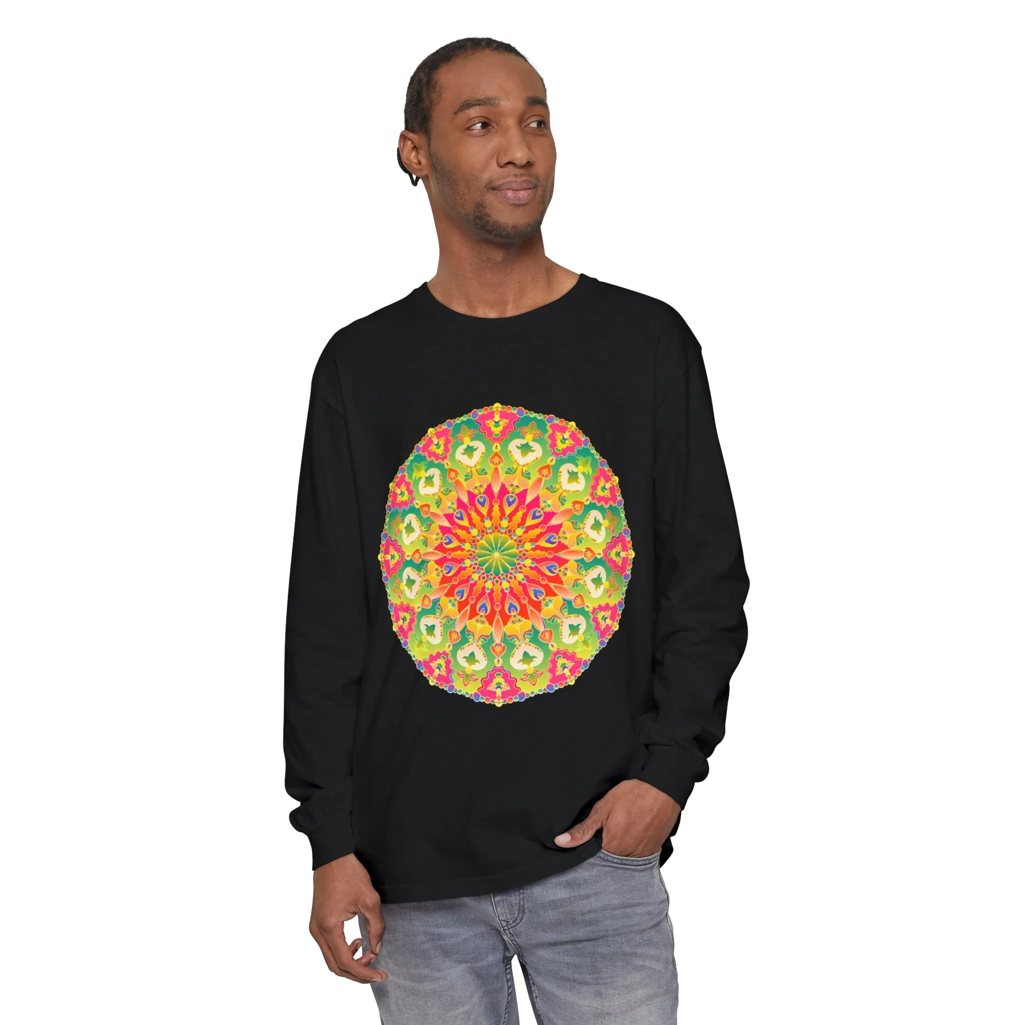 Intricate Mandala Long Sleeve Tee - Colorful