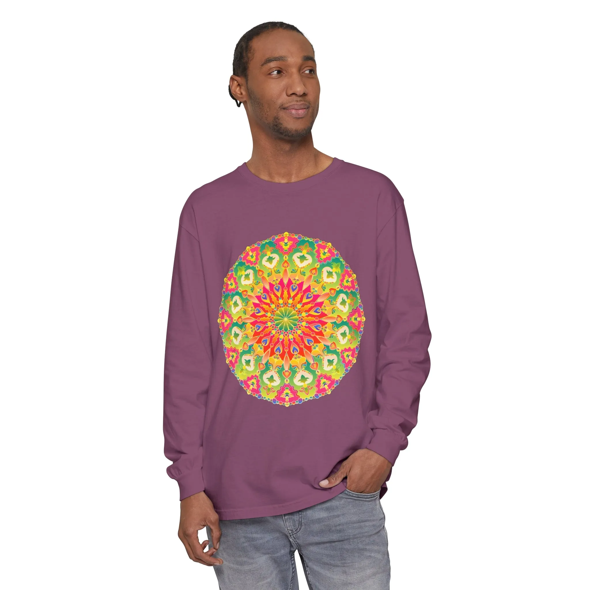 Intricate Mandala Long Sleeve Tee - Colorful