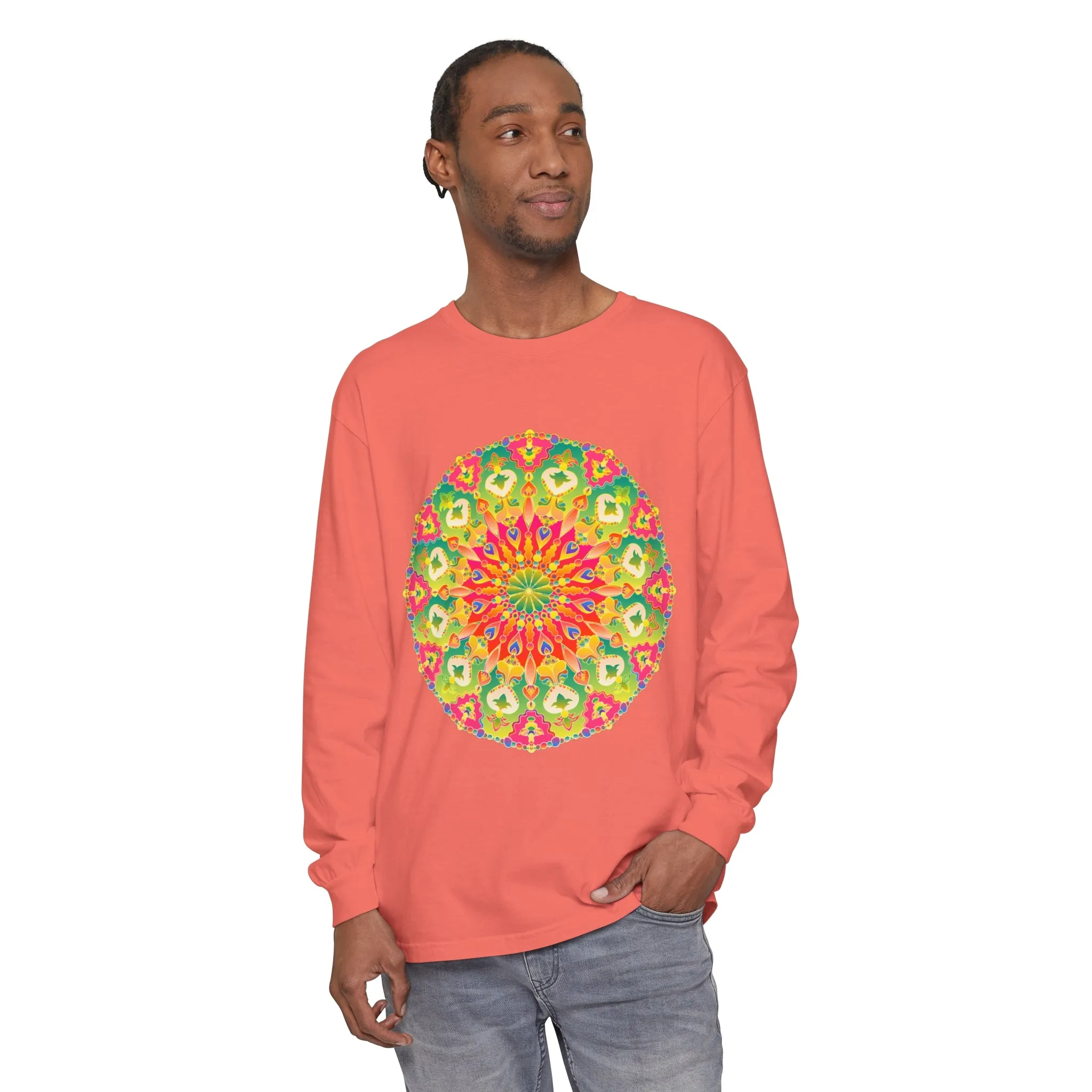 Intricate Mandala Long Sleeve Tee - Colorful