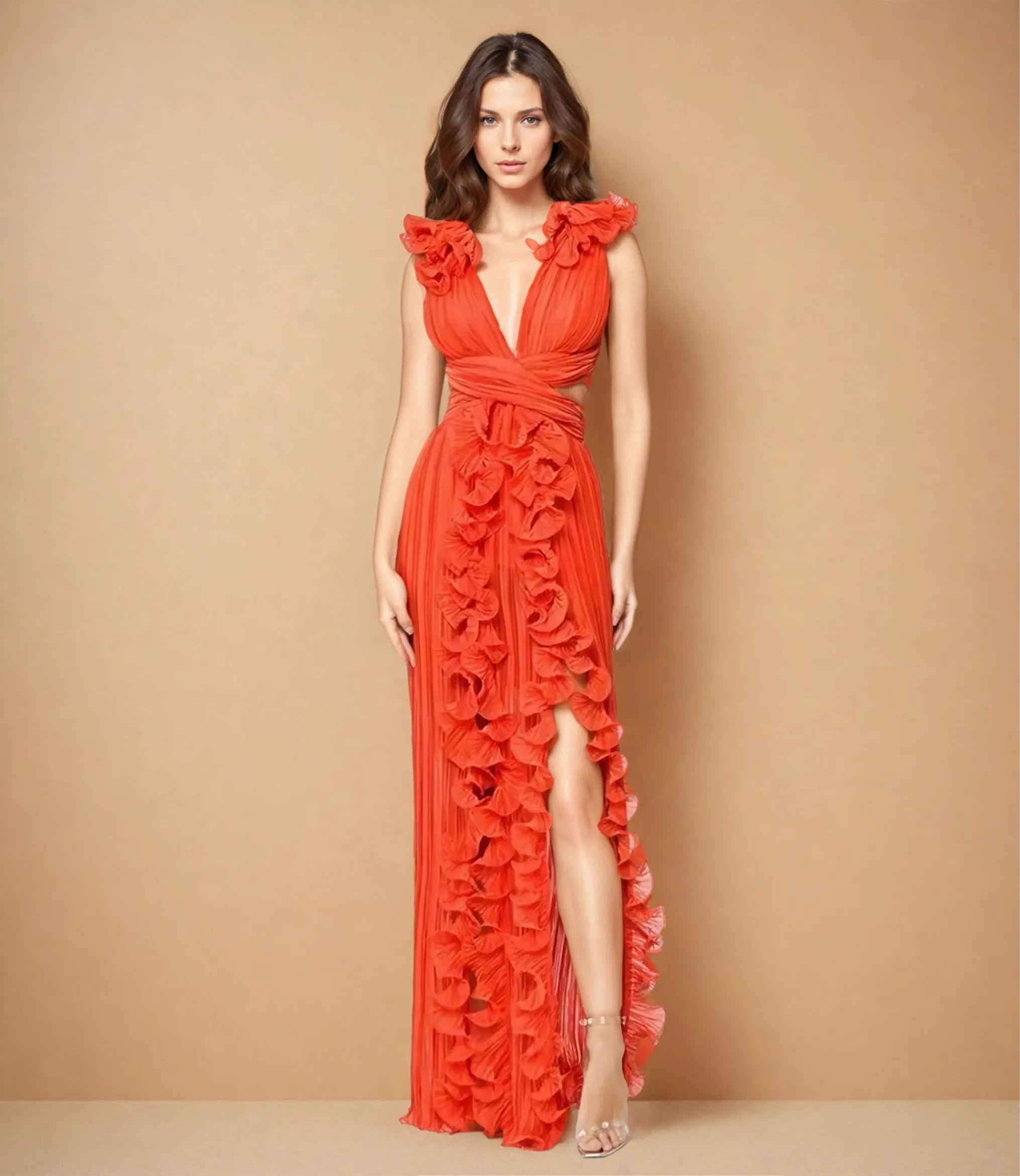 Katherine™ | Flirty & Flowing V-neck Hollow Slit Dress