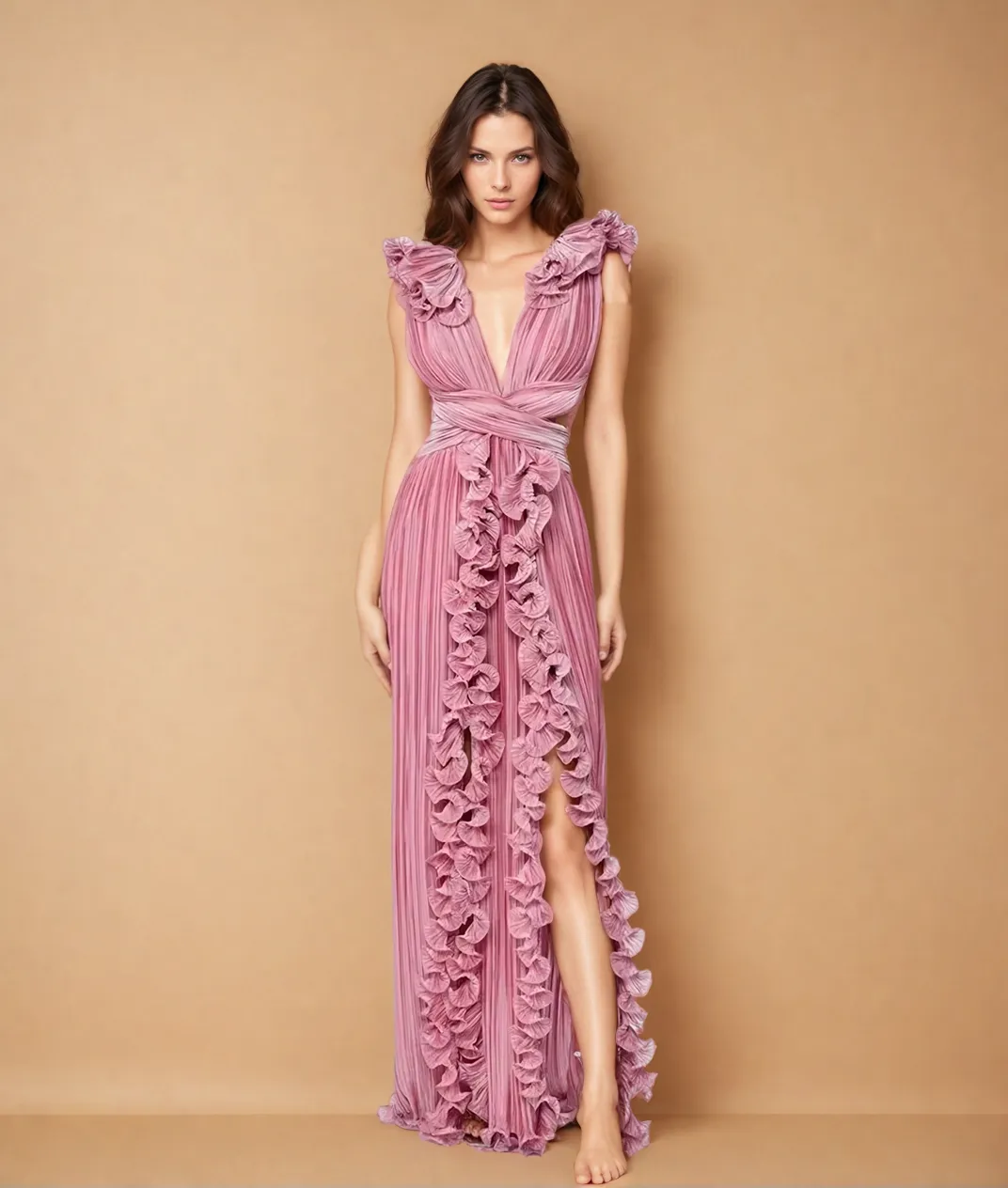 Katherine™ | Flirty & Flowing V-neck Hollow Slit Dress