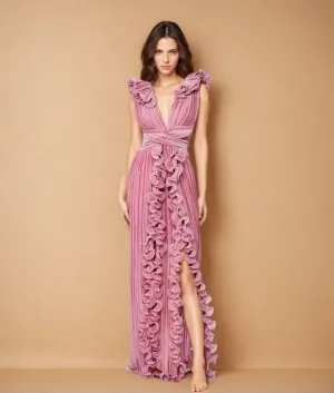 Katherine™ | Flirty & Flowing V-neck Hollow Slit Dress