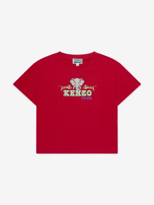 KENZO Boys Jungle Game T-Shirt in Red