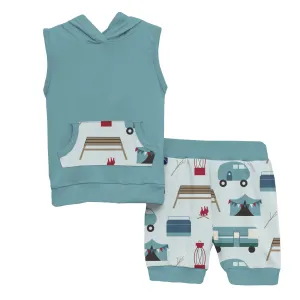 KicKee Pants Fresh Air Camping Hoodie Tank Outfit Set