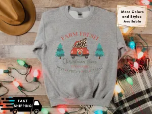 Leopard Farm Fresh Christmas Trees Shirt, V-Neck, Tank Top, Pullover Sweatshirt or Hoodie. Perfect Gift for Christmas &Winter Holidays.