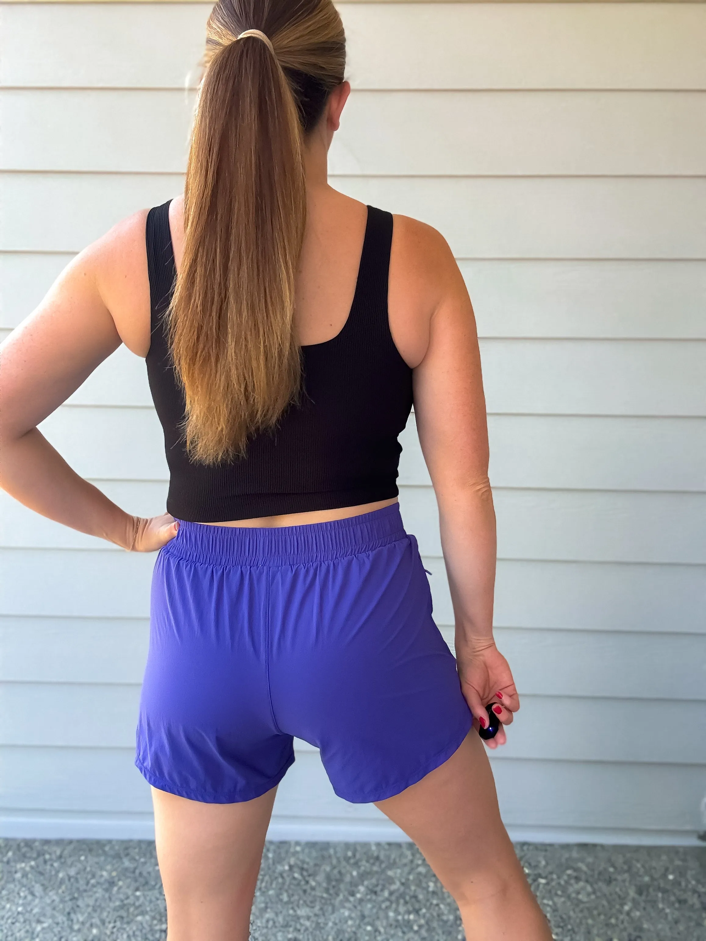 Lined Athletic Shorts in Electric Purple