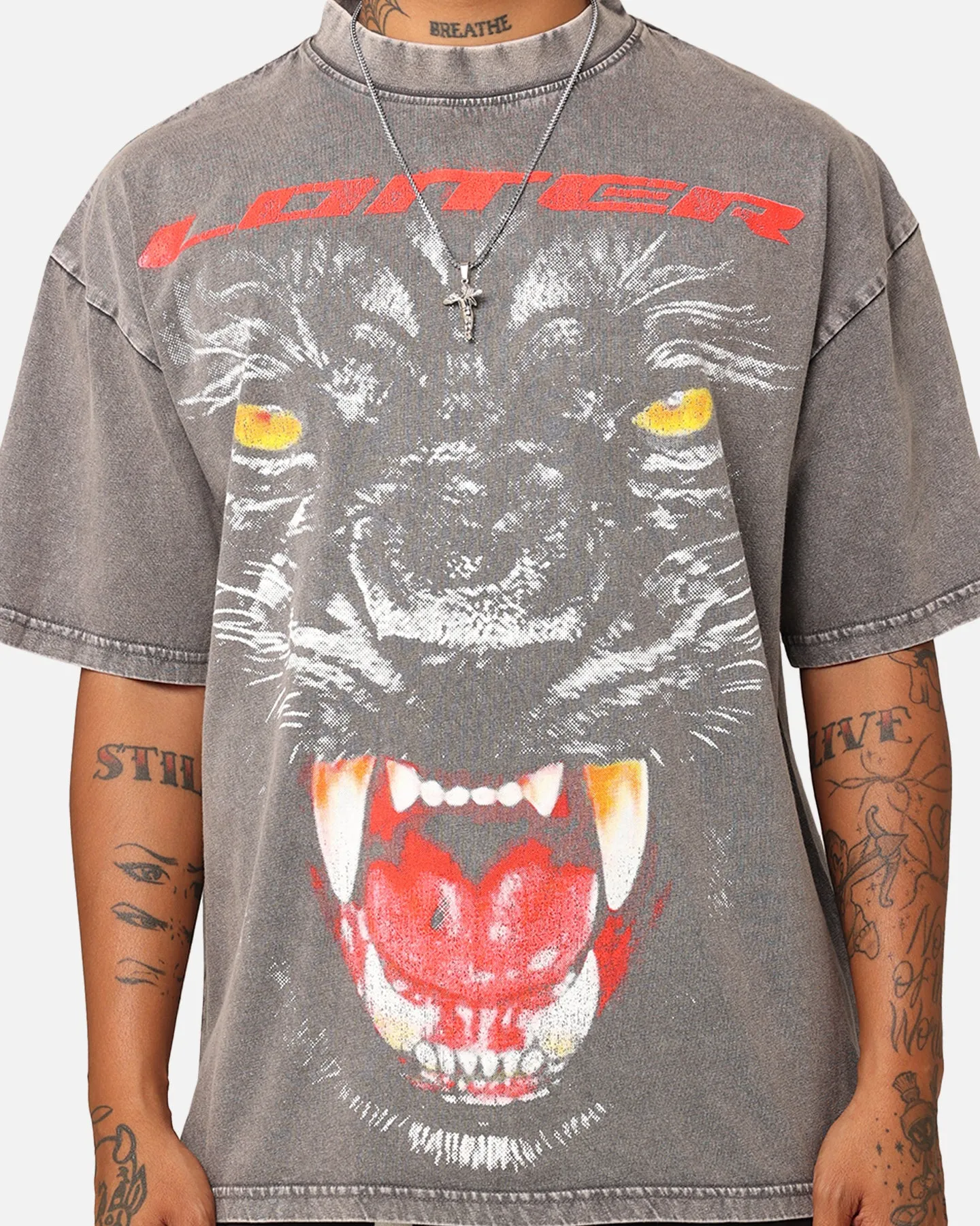 Loiter Urban Beast Vintage T-Shirt Charcoal