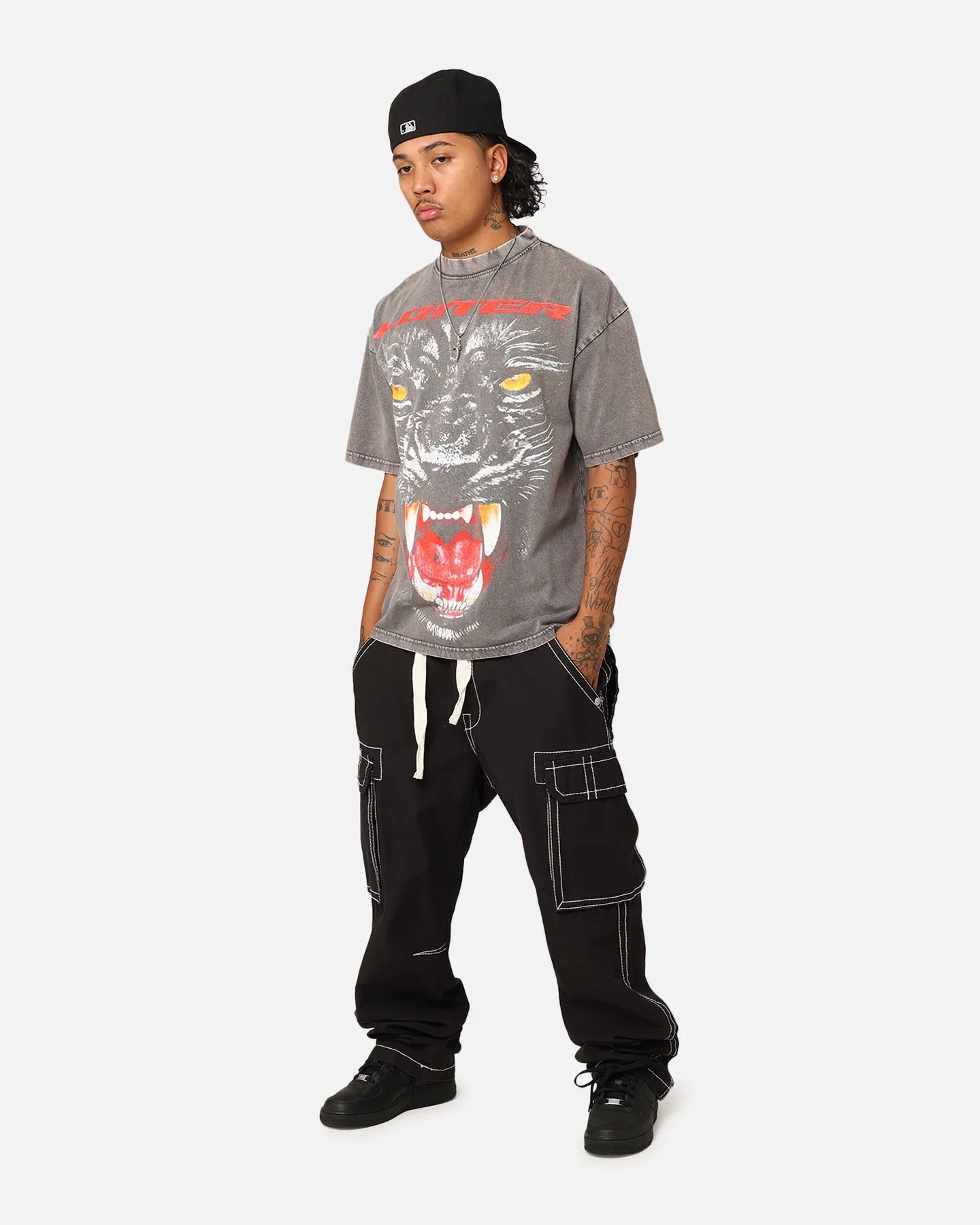 Loiter Urban Beast Vintage T-Shirt Charcoal