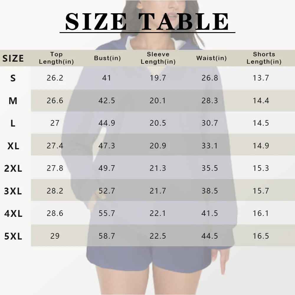 Long Sleeve Hooded Tops & Shorts Set Custom Face Black&White Hoodie 2 Piece Set Hoodie Shirts with Drawstring Shorts