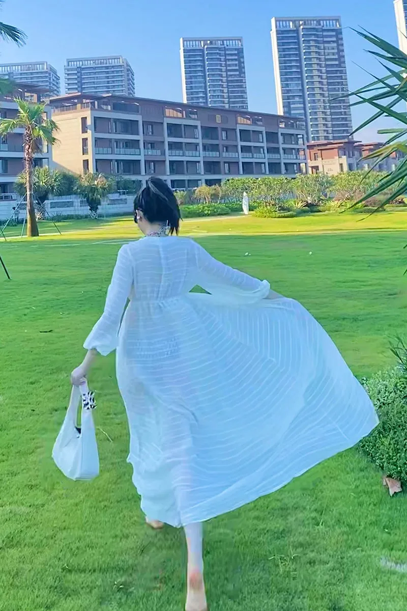 Long Ultra-flowing Blouse Dress