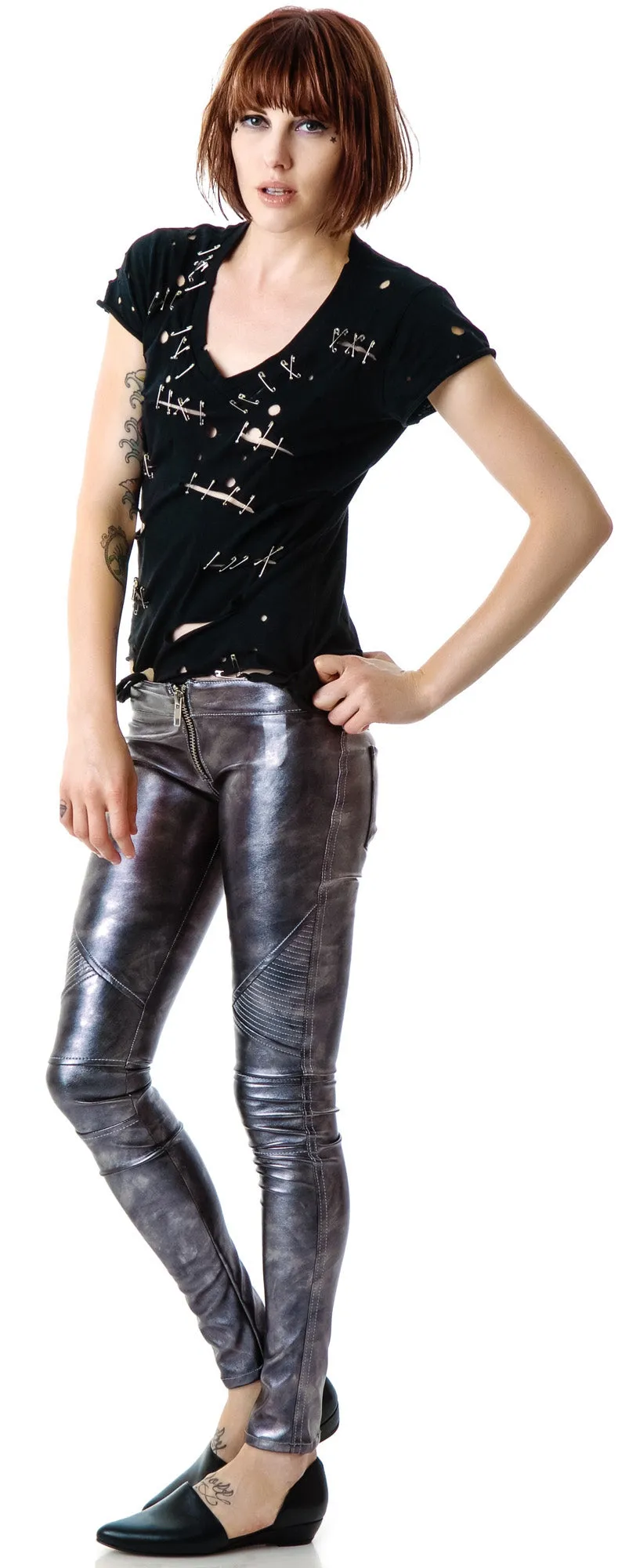 Mad Moto Leatherette Leggings