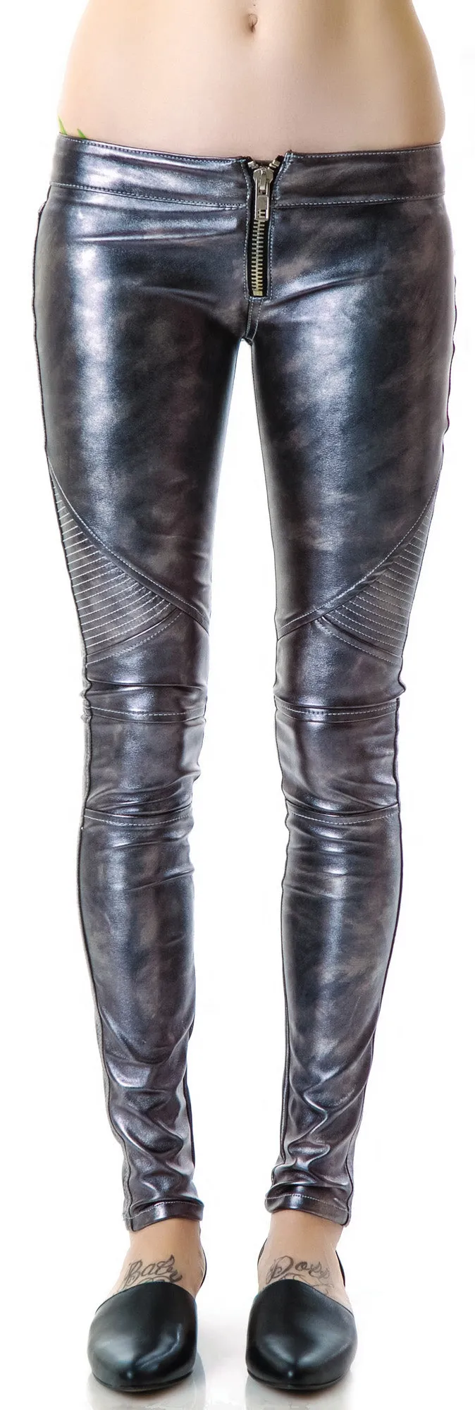 Mad Moto Leatherette Leggings