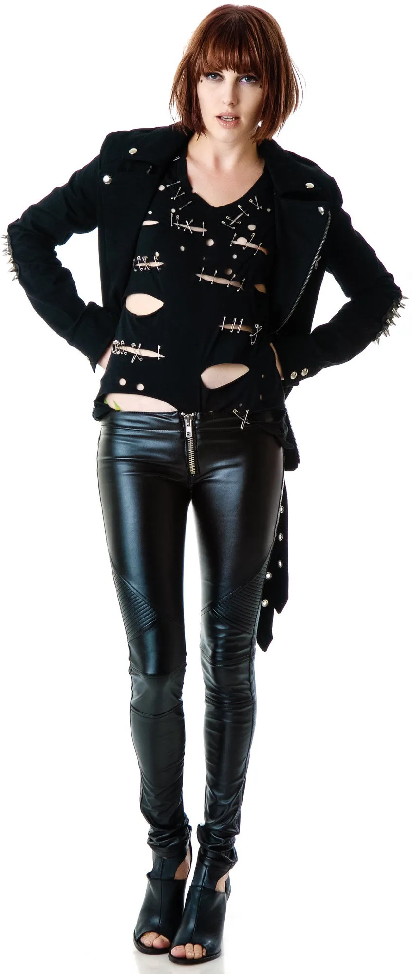 Mad Moto Leatherette Leggings