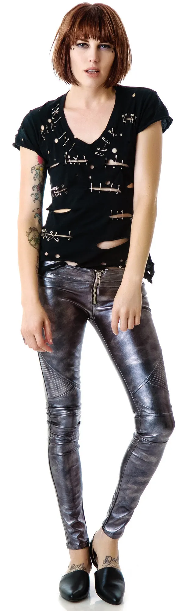 Mad Moto Leatherette Leggings