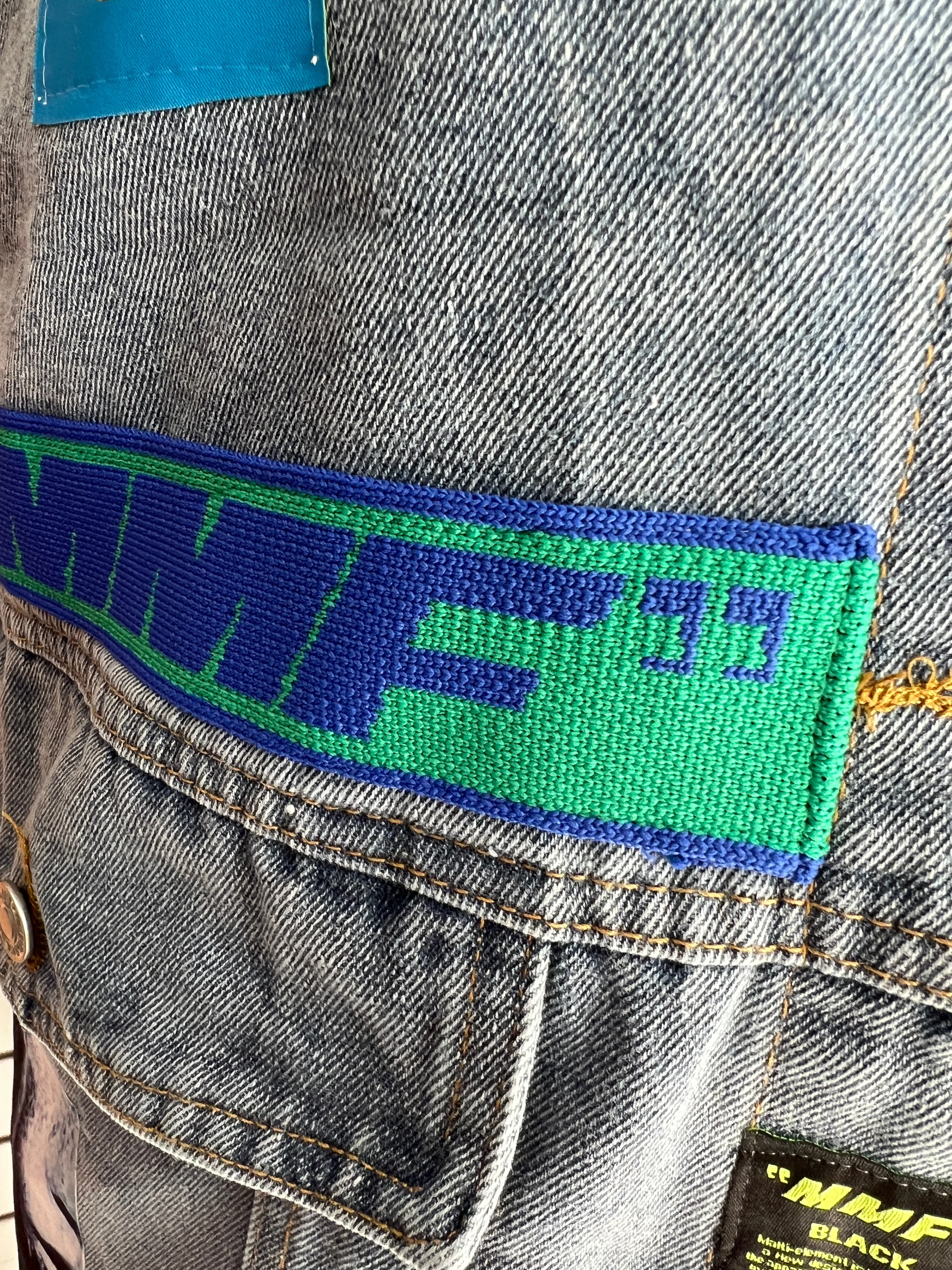 MB FASHION Oversized Dark-Wash Denim Vest Patches G00LY