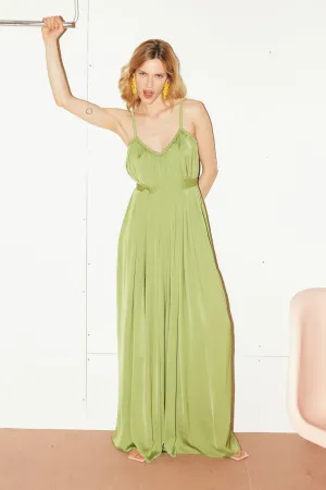 MEFYA flowing pastel green bridesmaid dress