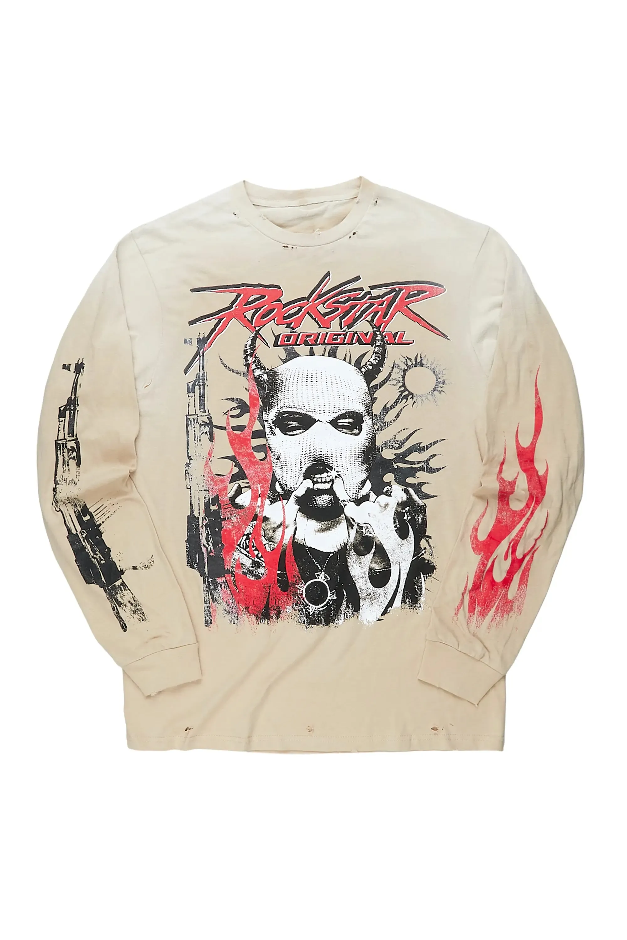 Mercy Beige Long Sleeve Graphic T-Shirt