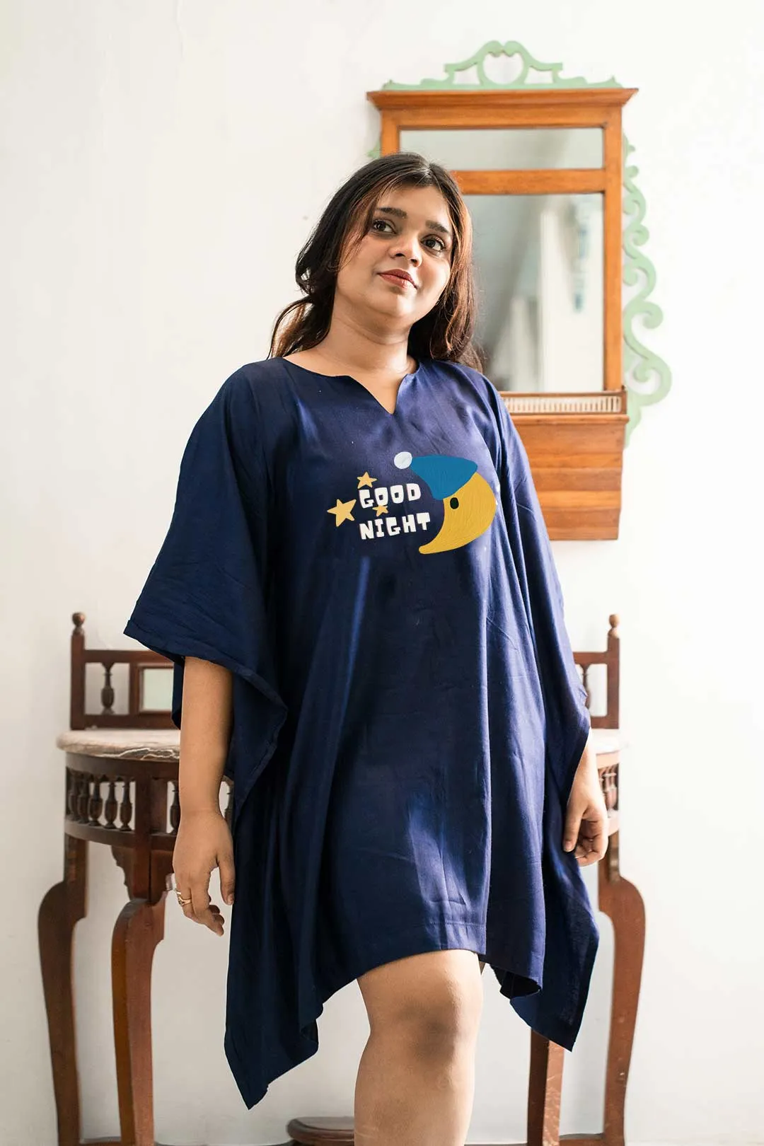 Navy Kaftan Nightdress - SleepTight
