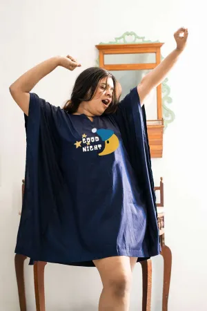 Navy Kaftan Nightdress - SleepTight