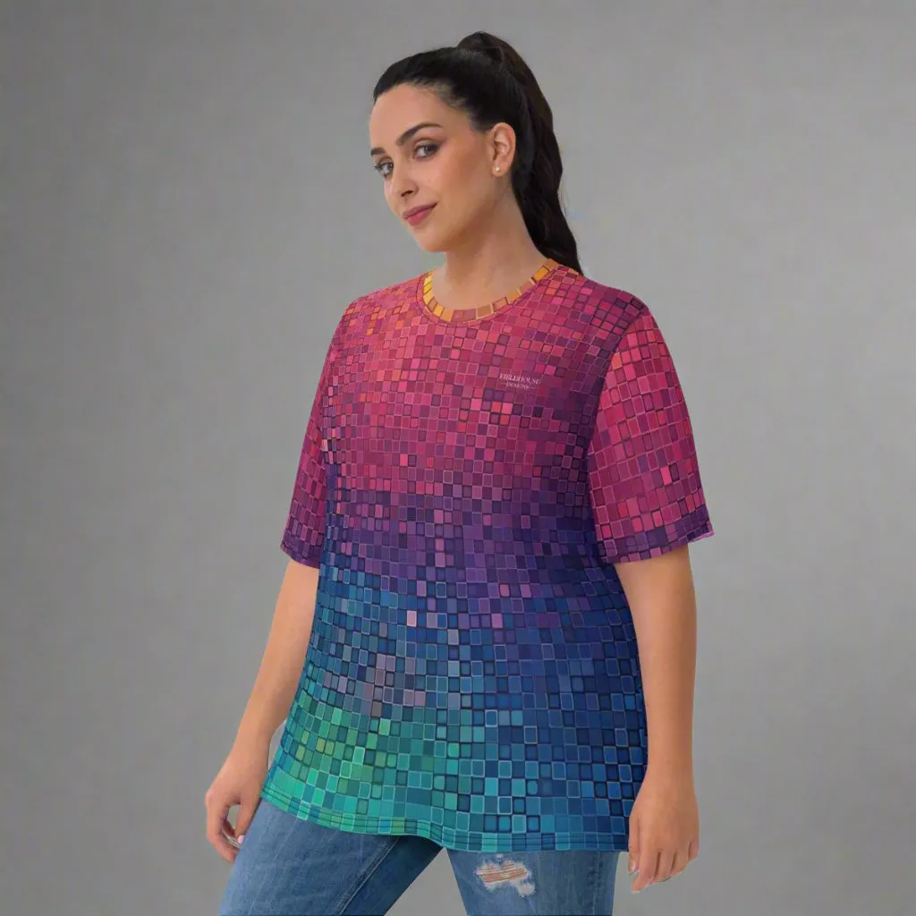 Neon Rainbow Pixels T-Shirt XS-2XL Premium Knit Jersey