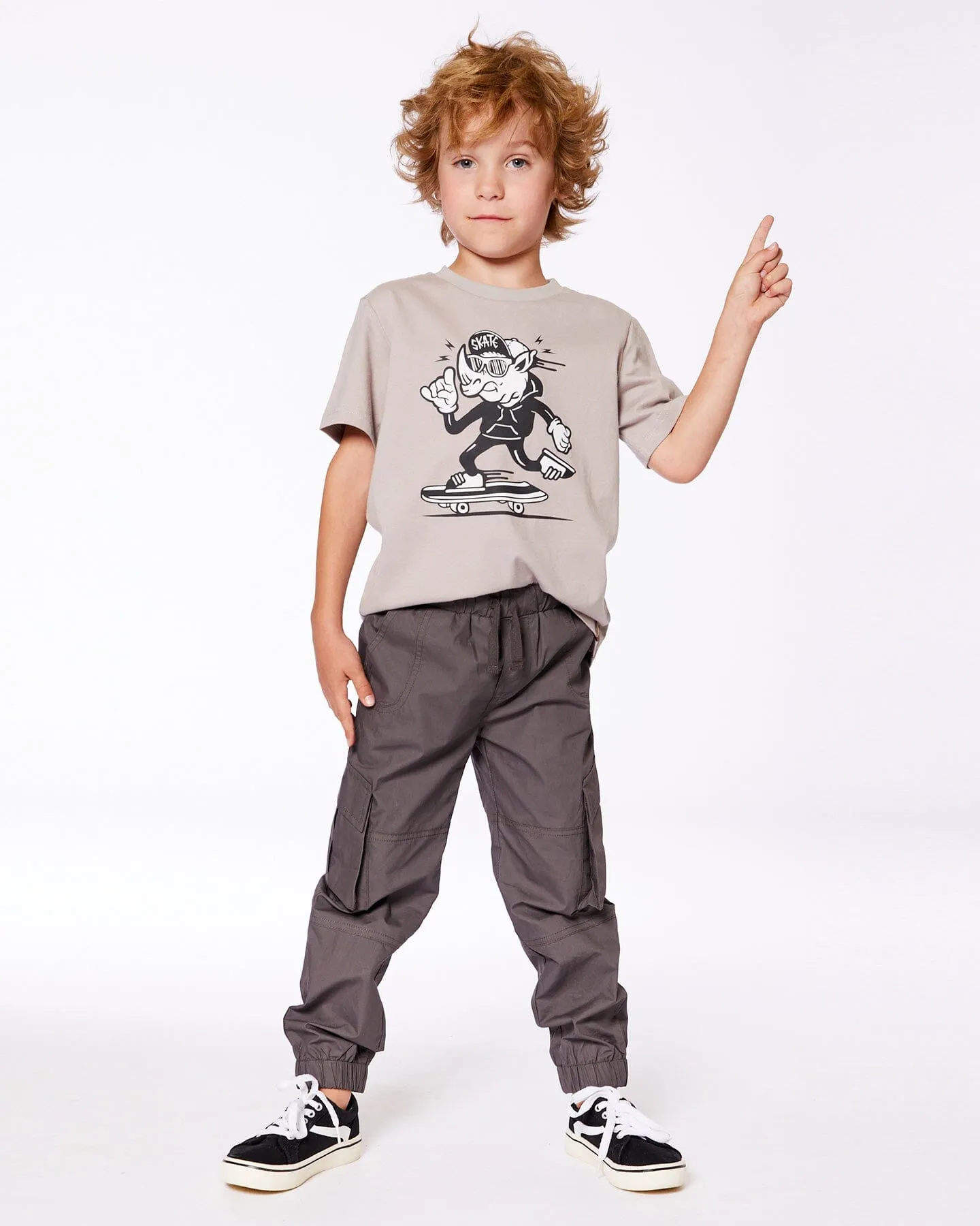 Organic Cotton Graphic Tee Gray, Black And White