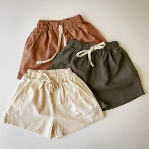 Relaxed Fit Summer Shorts in Linen/Cotton Blend