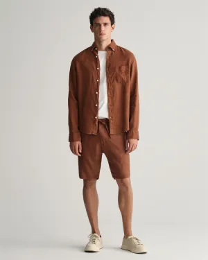Relaxed Linen Shorts DS Brun