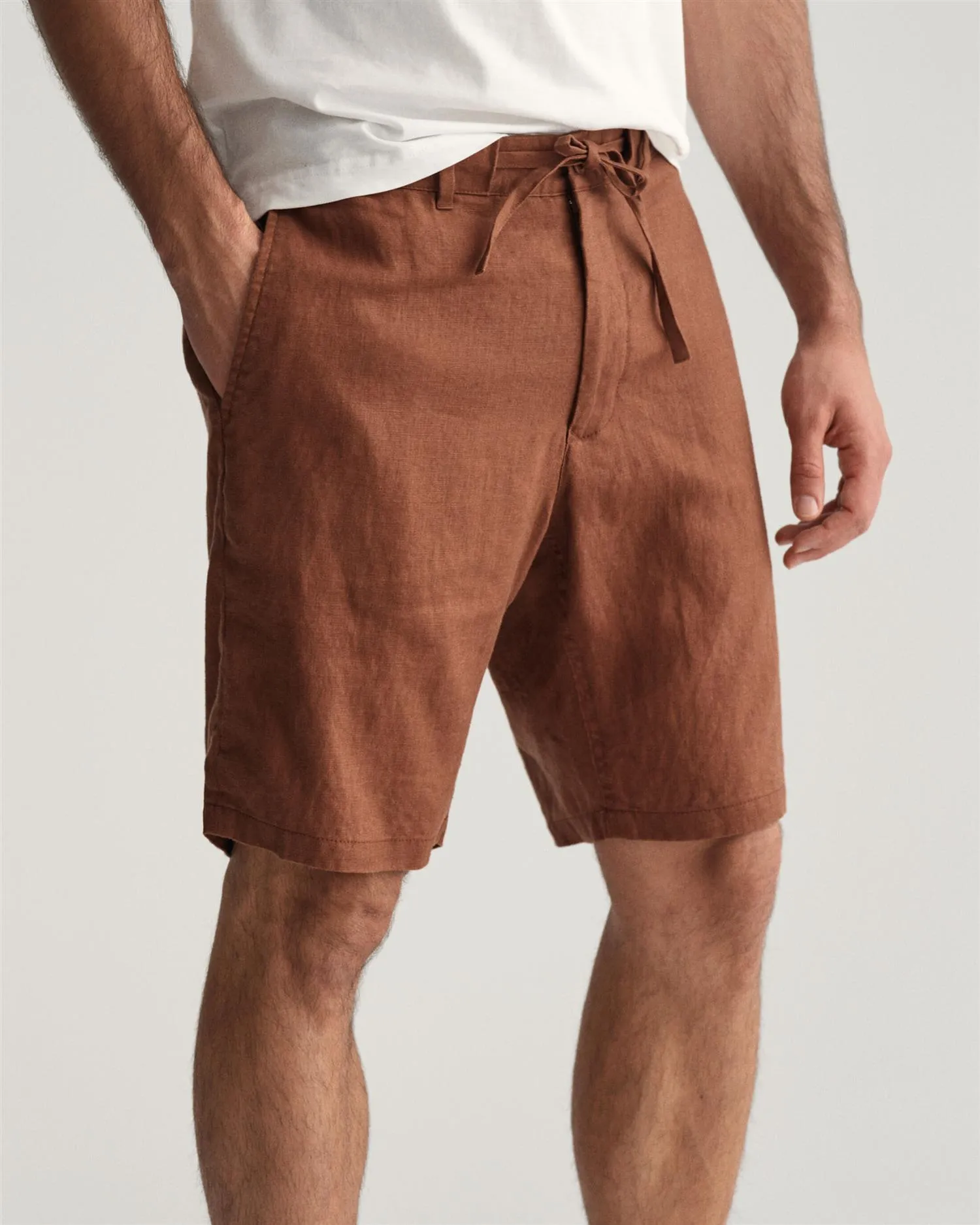 Relaxed Linen Shorts DS Brun