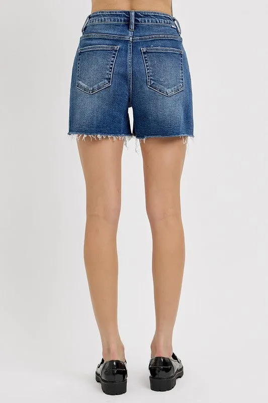 RISEN High Rise Relaxed Fit Shorts - Available in Misses and Plus Sizes