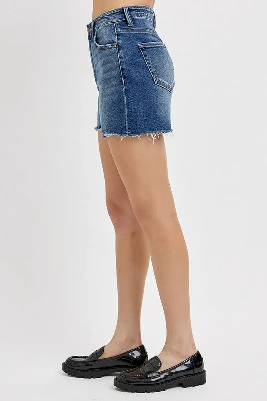 RISEN High Rise Relaxed Fit Shorts - Available in Misses and Plus Sizes