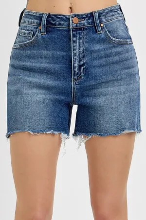 RISEN High Rise Relaxed Fit Shorts - Available in Misses and Plus Sizes