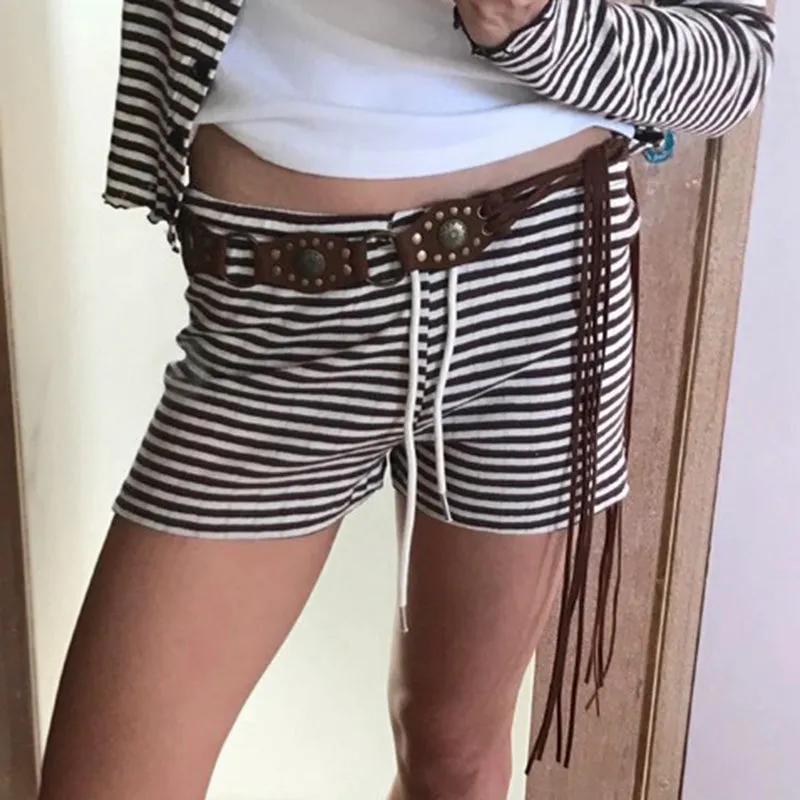 Salome Striped Cardigan Shorts Set