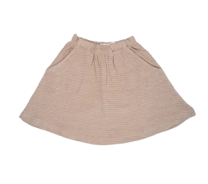 Skirt Rave Mid Length Beige Stripe