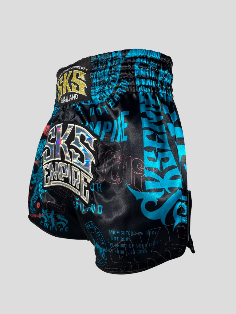 SKS EMPIRE TIGER STICKER BOMB SHORTS (TIFFANY BLUE)
