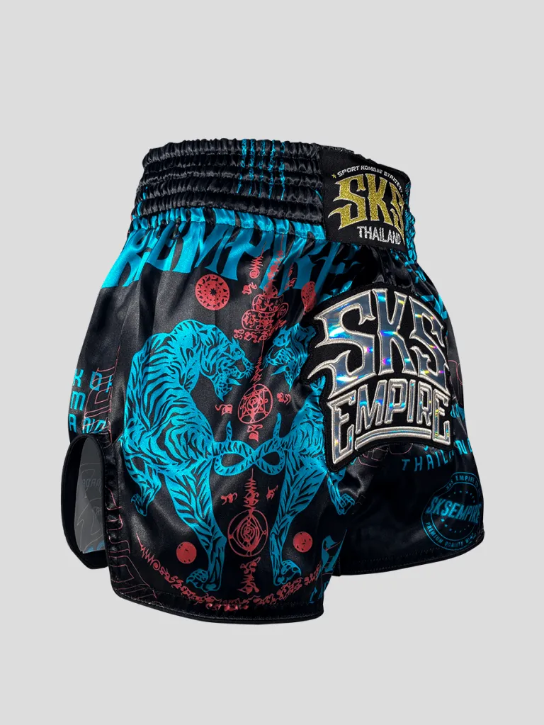 SKS EMPIRE TIGER STICKER BOMB SHORTS (TIFFANY BLUE)