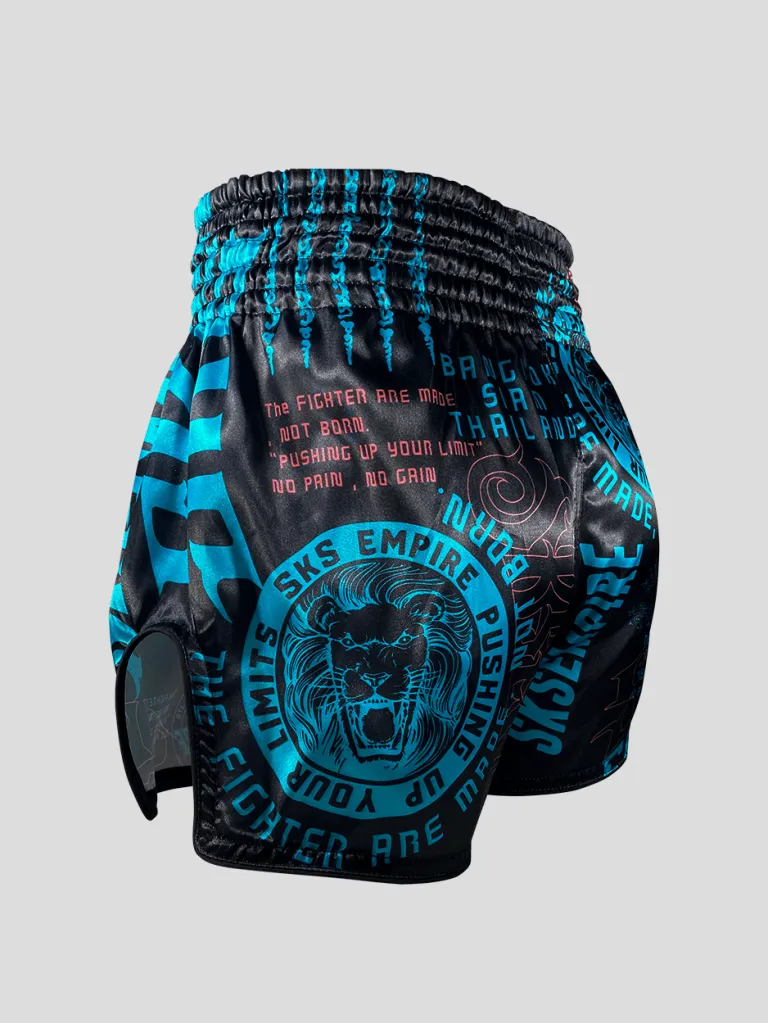 SKS EMPIRE TIGER STICKER BOMB SHORTS (TIFFANY BLUE)
