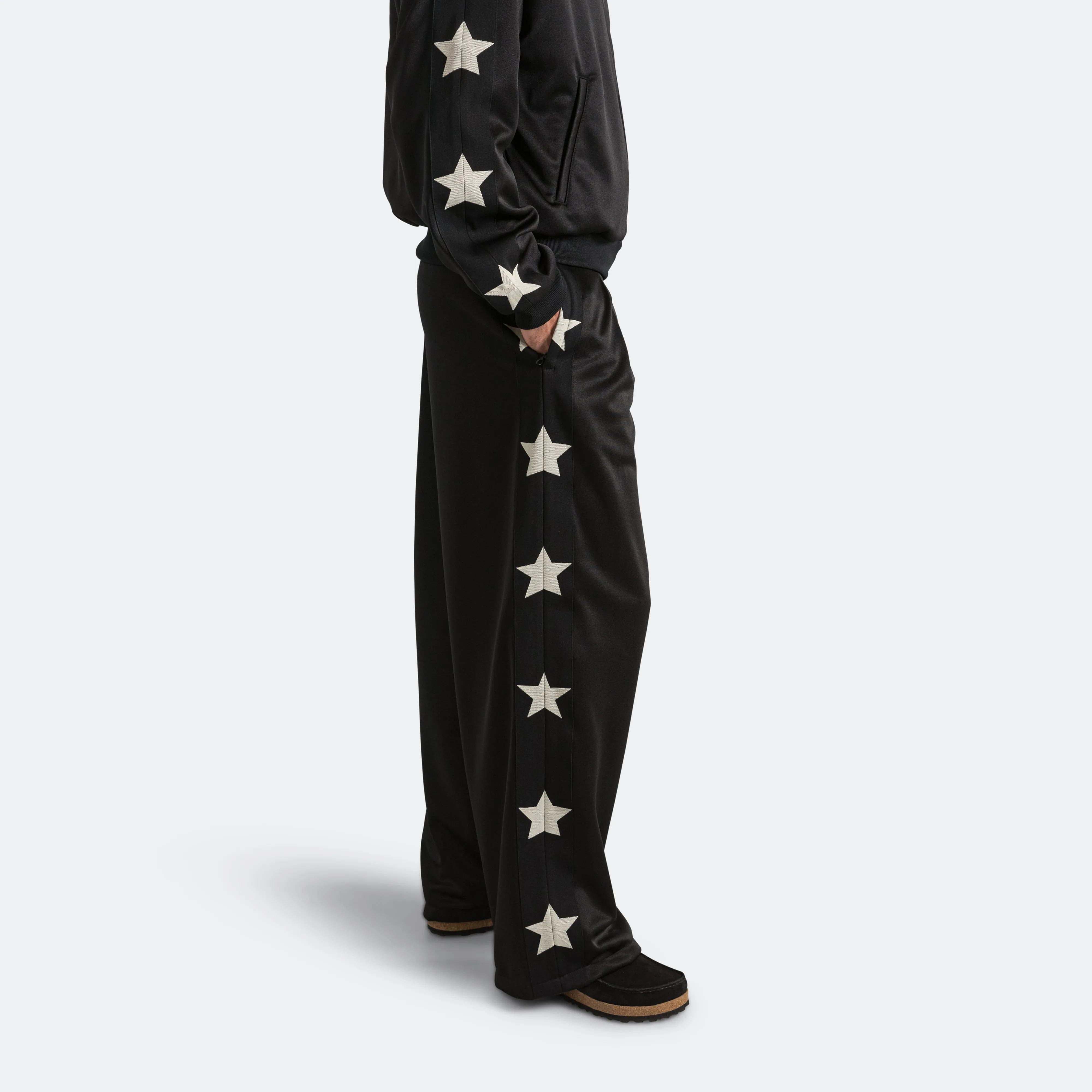 Smooth Jersey Stantman&woman Baggy Track Pants - Black