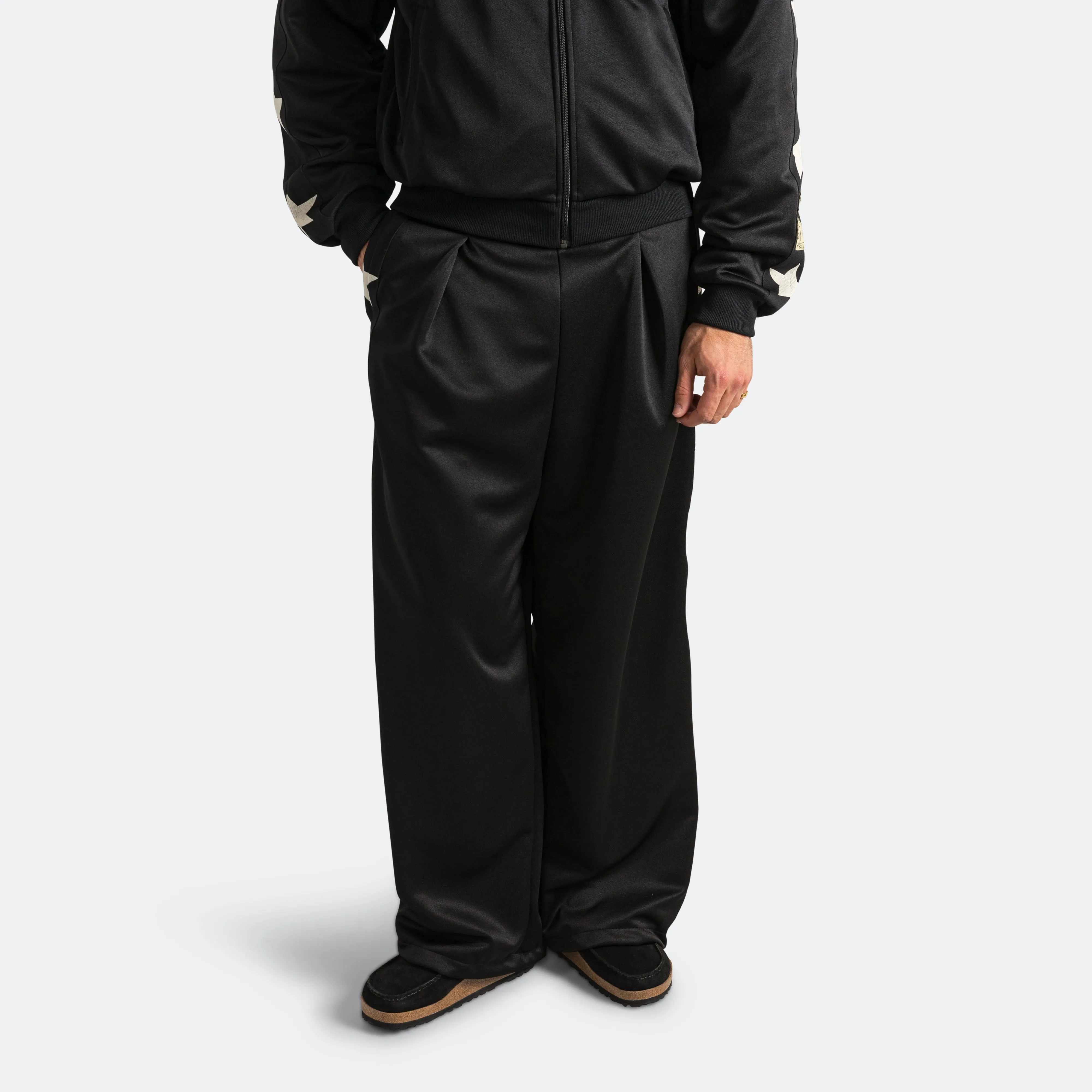 Smooth Jersey Stantman&woman Baggy Track Pants - Black