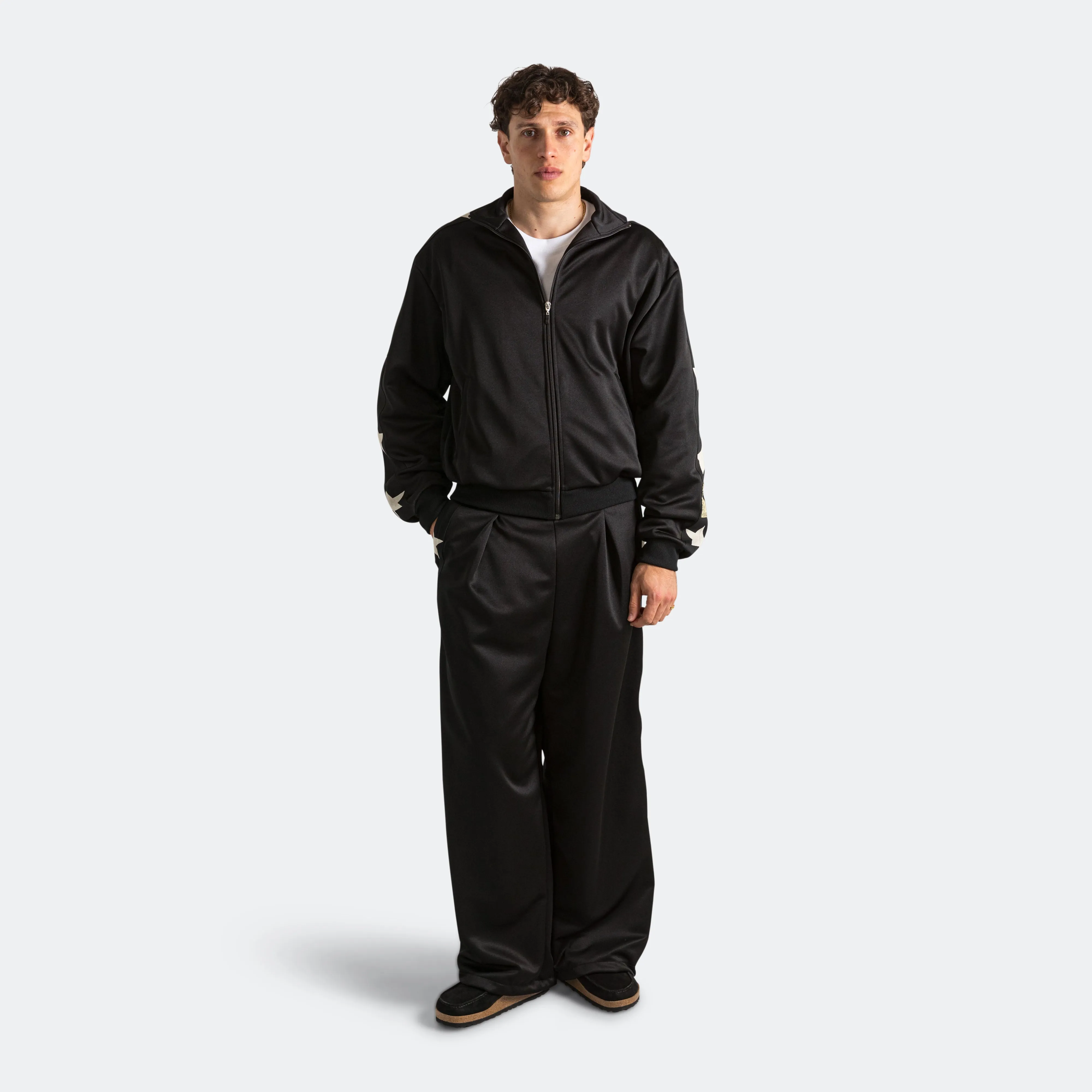 Smooth Jersey Stantman&woman Baggy Track Pants - Black