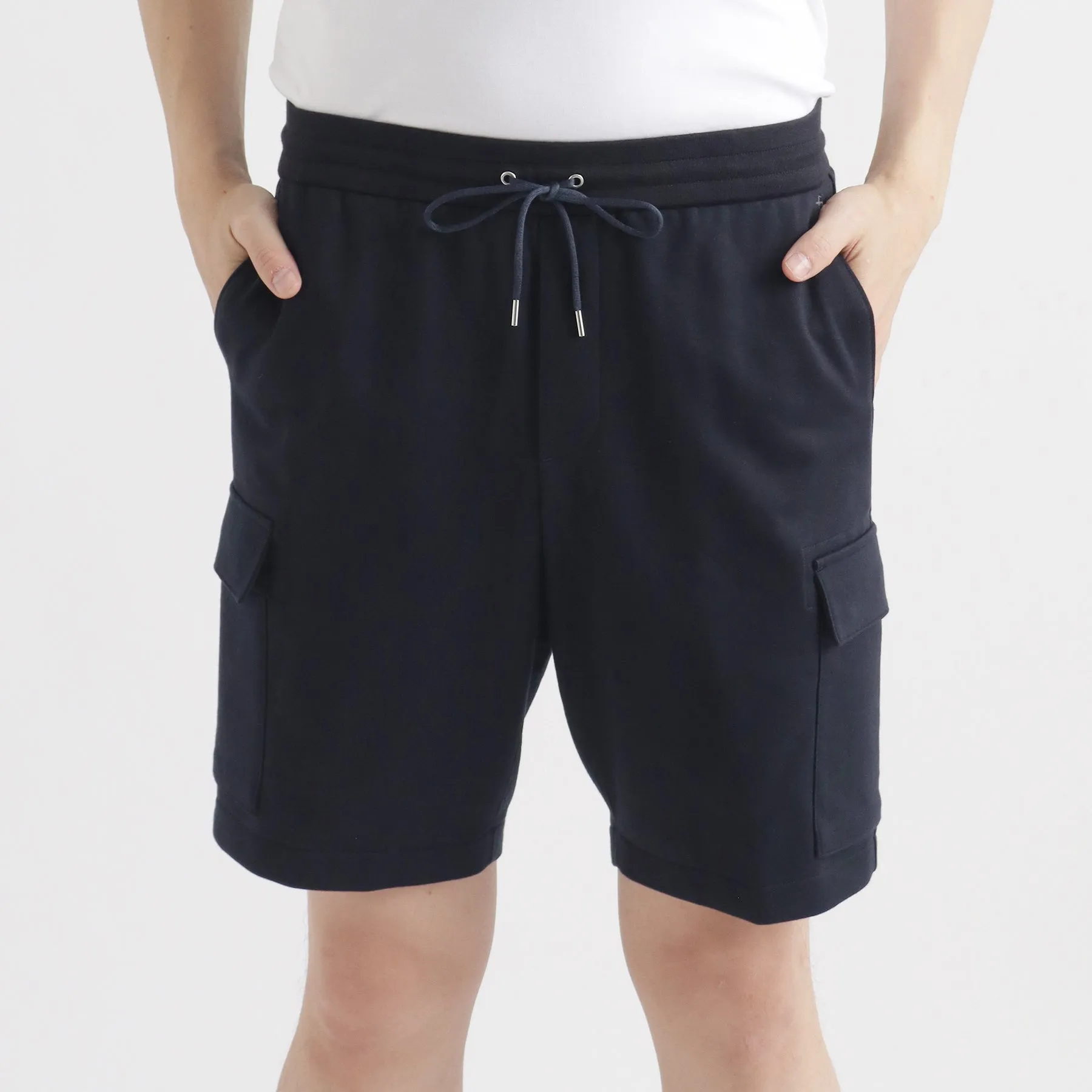 Smooth Terry Cargo Short Pants Color: Navy