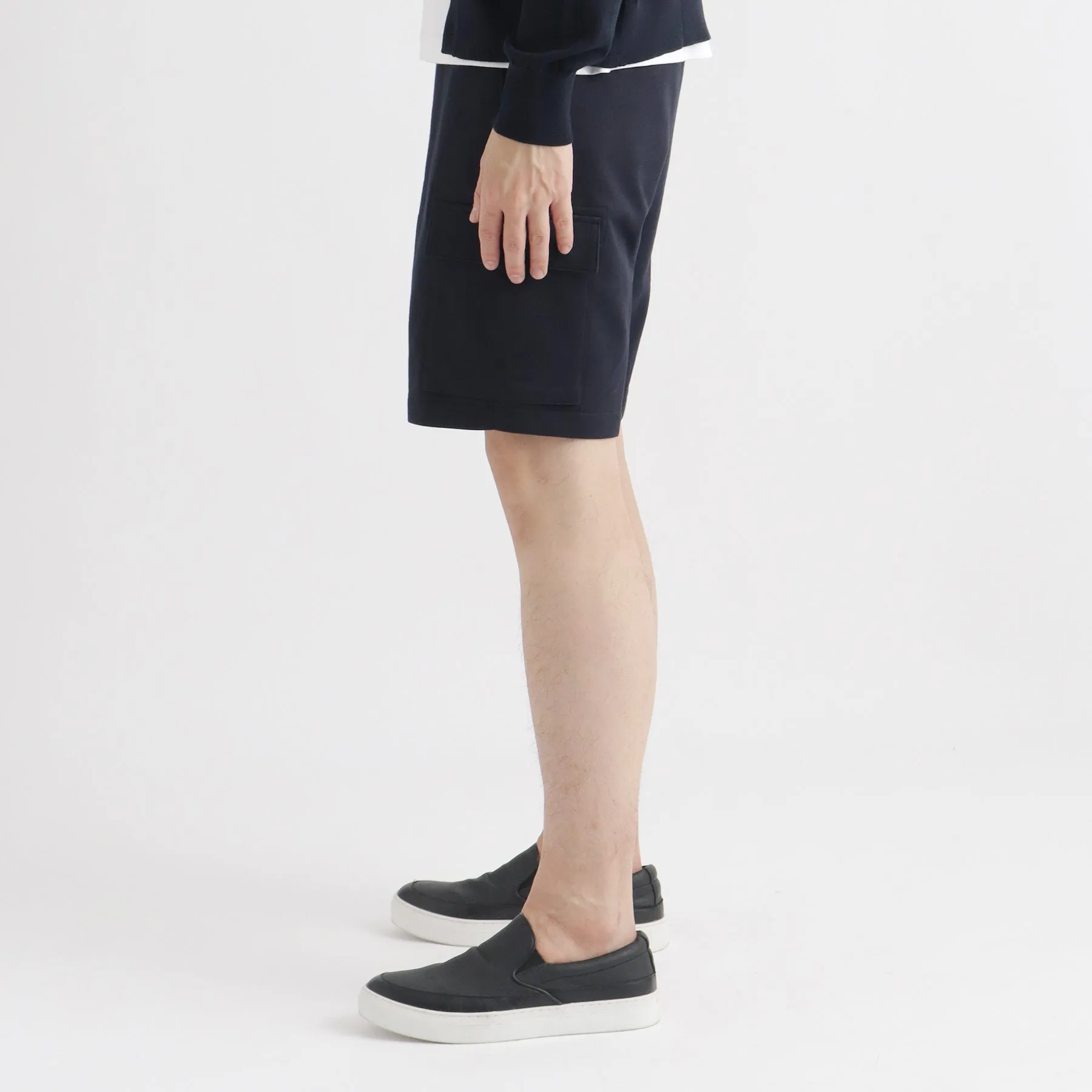 Smooth Terry Cargo Short Pants Color: Navy