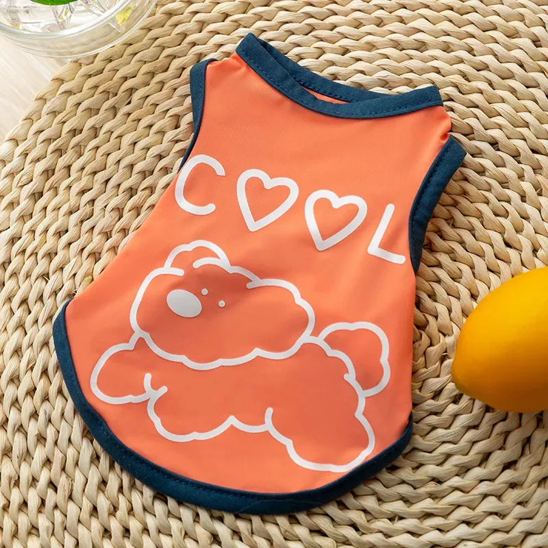 Spring and Summer Dog Feet Cool and Breathable Thin Cool Bear Cool Coat Tank Top Cat Teddy Pet Clothes Cooling Vest for Dog
