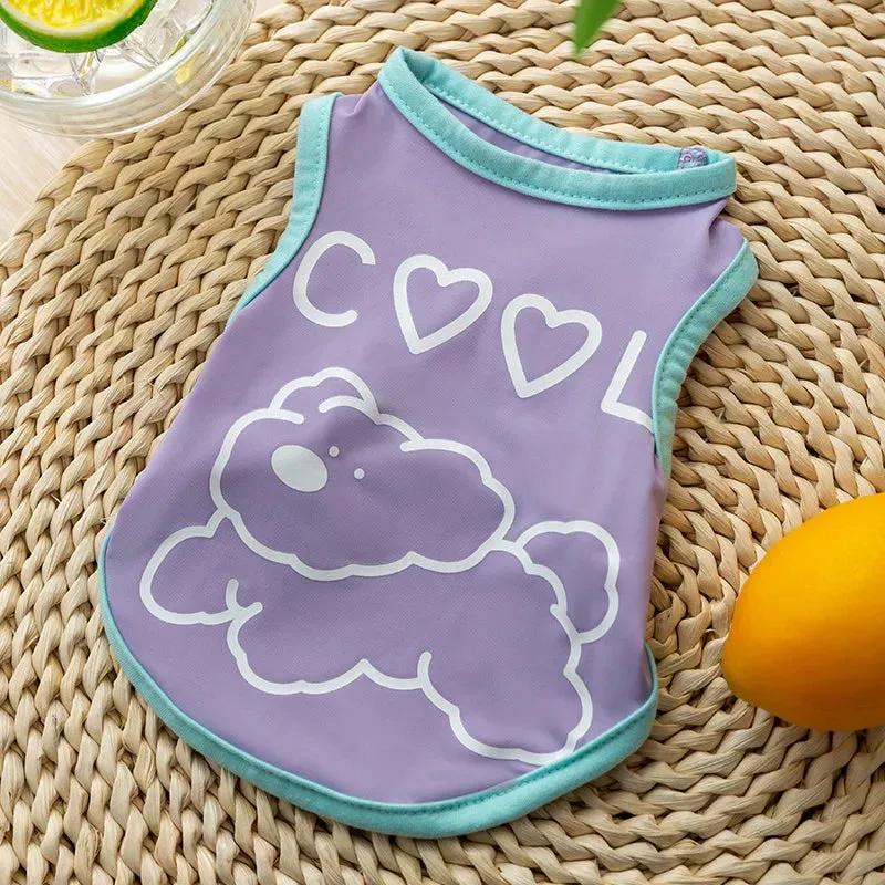 Spring and Summer Dog Feet Cool and Breathable Thin Cool Bear Cool Coat Tank Top Cat Teddy Pet Clothes Cooling Vest for Dog