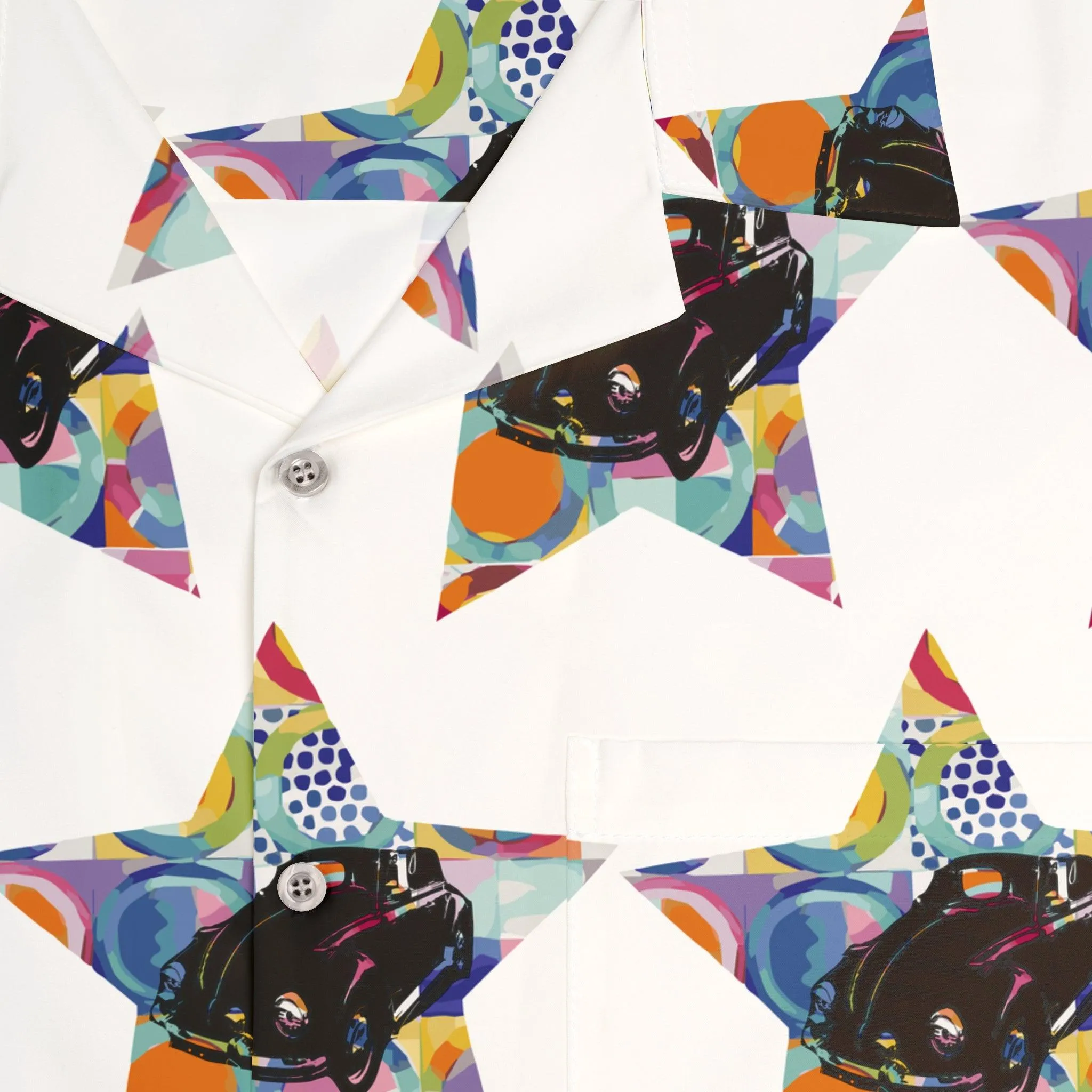 Stars and Cars Vibrant Collection by Miniaday Designs, LLC. Men's Hawaiian Shirt