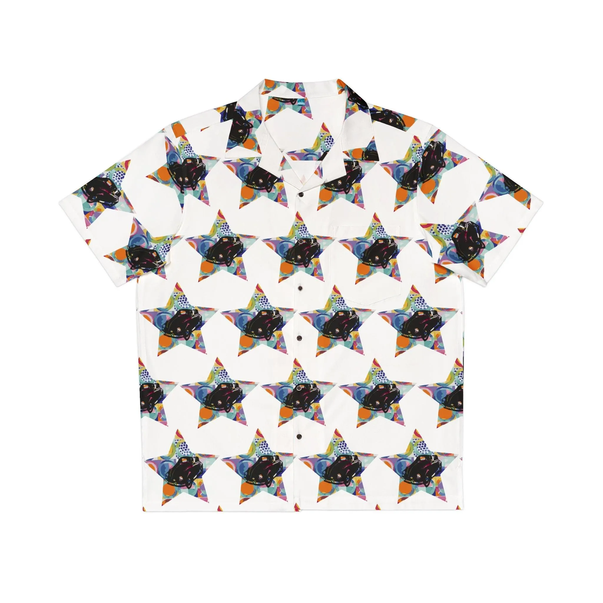Stars and Cars Vibrant Collection by Miniaday Designs, LLC. Men's Hawaiian Shirt