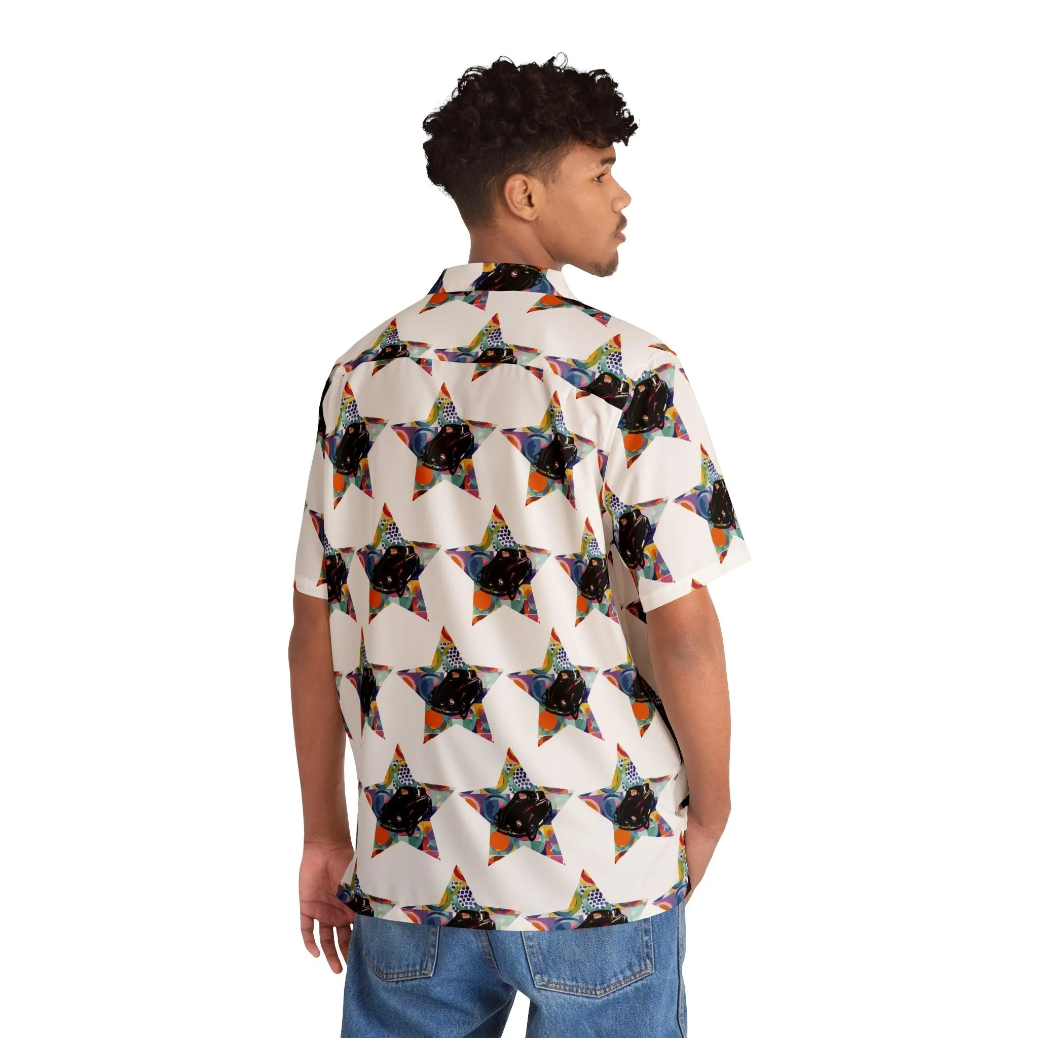Stars and Cars Vibrant Collection by Miniaday Designs, LLC. Men's Hawaiian Shirt