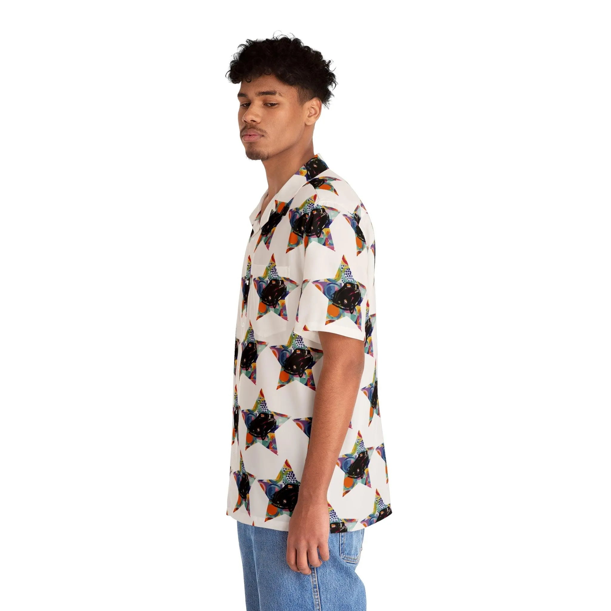 Stars and Cars Vibrant Collection by Miniaday Designs, LLC. Men's Hawaiian Shirt