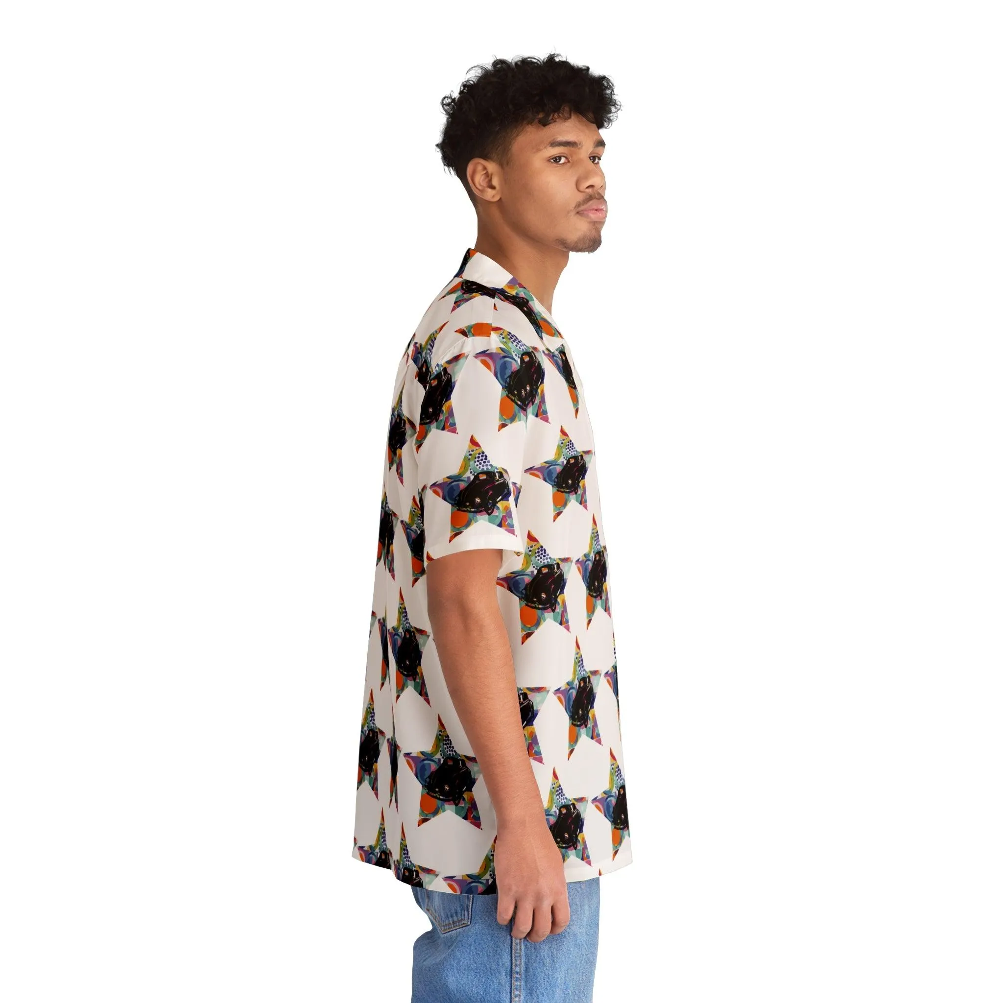 Stars and Cars Vibrant Collection by Miniaday Designs, LLC. Men's Hawaiian Shirt