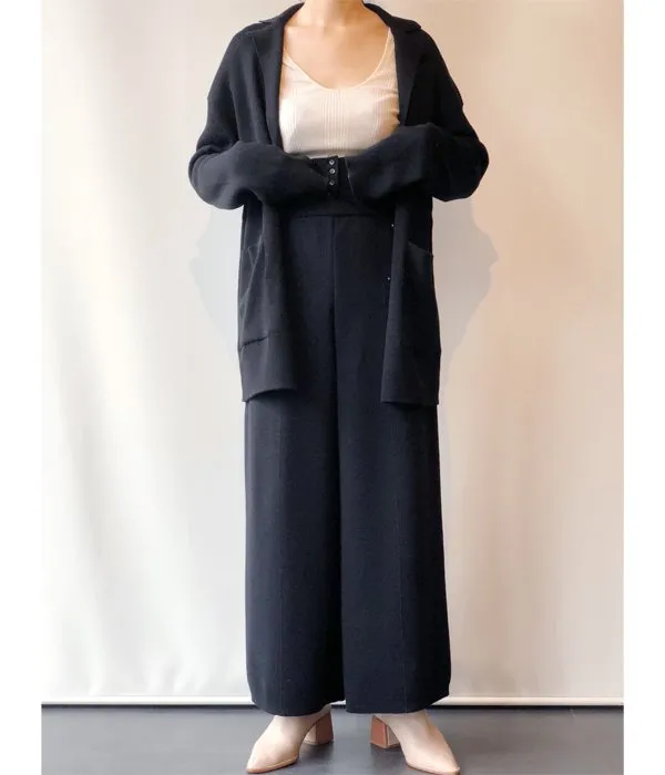 TAN/WAIST MARK SMOOTH PANTS (BLACK)