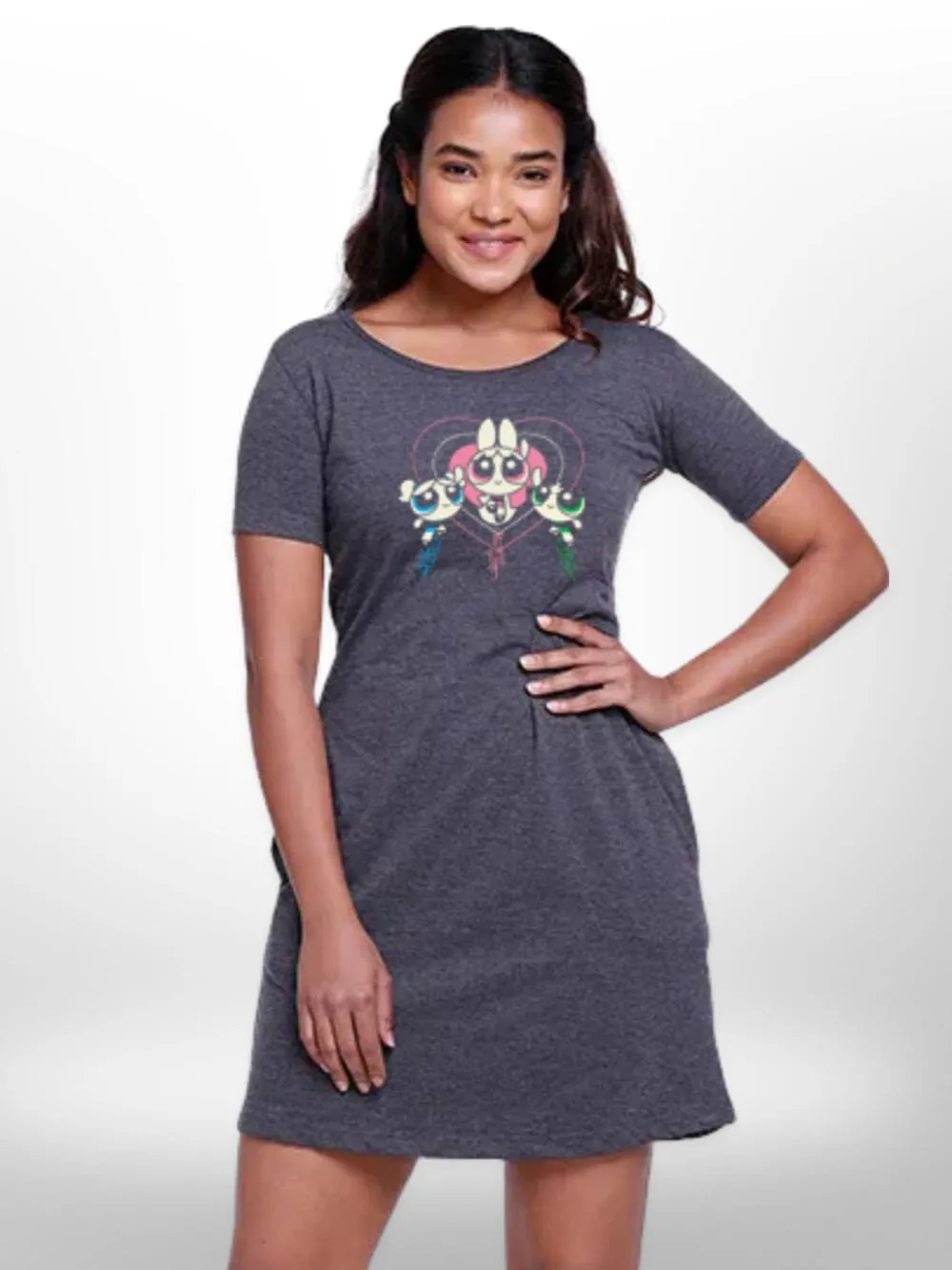 The Powerpuff Girls Cartoon Print Long T-shirt